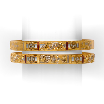 22 KT TRADITIONAL DOUBLE PIPE BANGLE by 